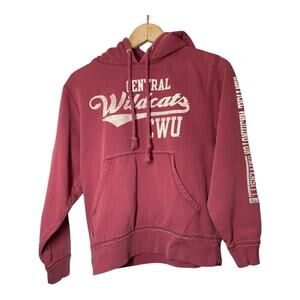 CWU Central Washington University Sweatshirt Womens Wildcats Weathered Red Small